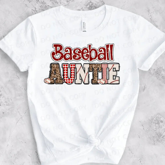 Baseball Auntie Dtf Transfers Clear Film Prints Ready To Press Heat Transfer Direct Print Hot Peel