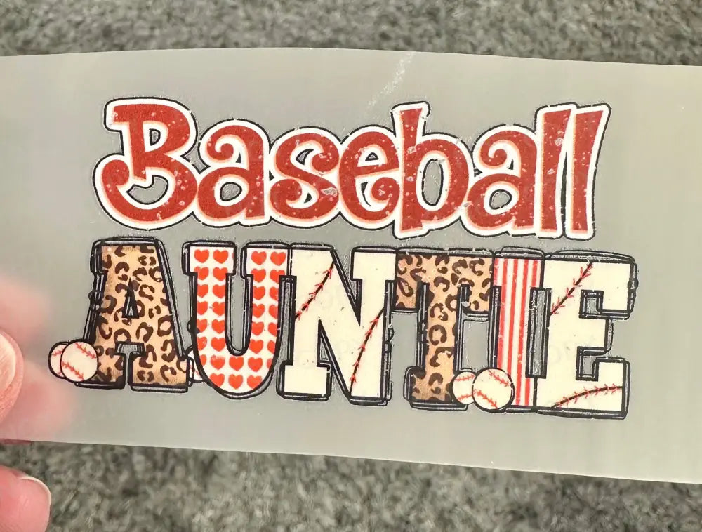 Baseball Auntie Dtf Transfers Clear Film Prints Ready To Press Heat Transfer Direct Print Hot Peel