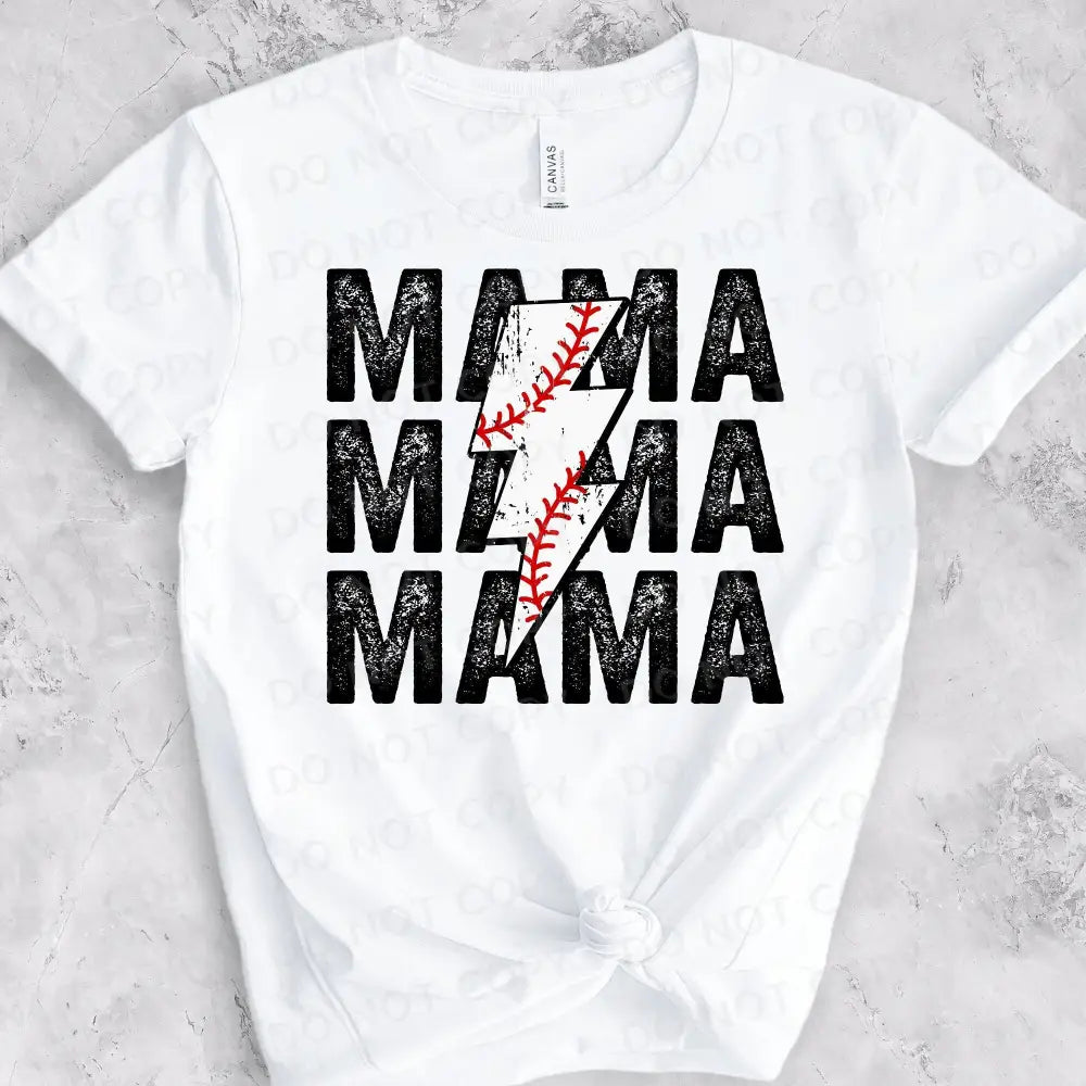 Baseball Mama Lightening Bolt Dtf Transfers Clear Film Prints Ready To Press Heat Transfer Direct