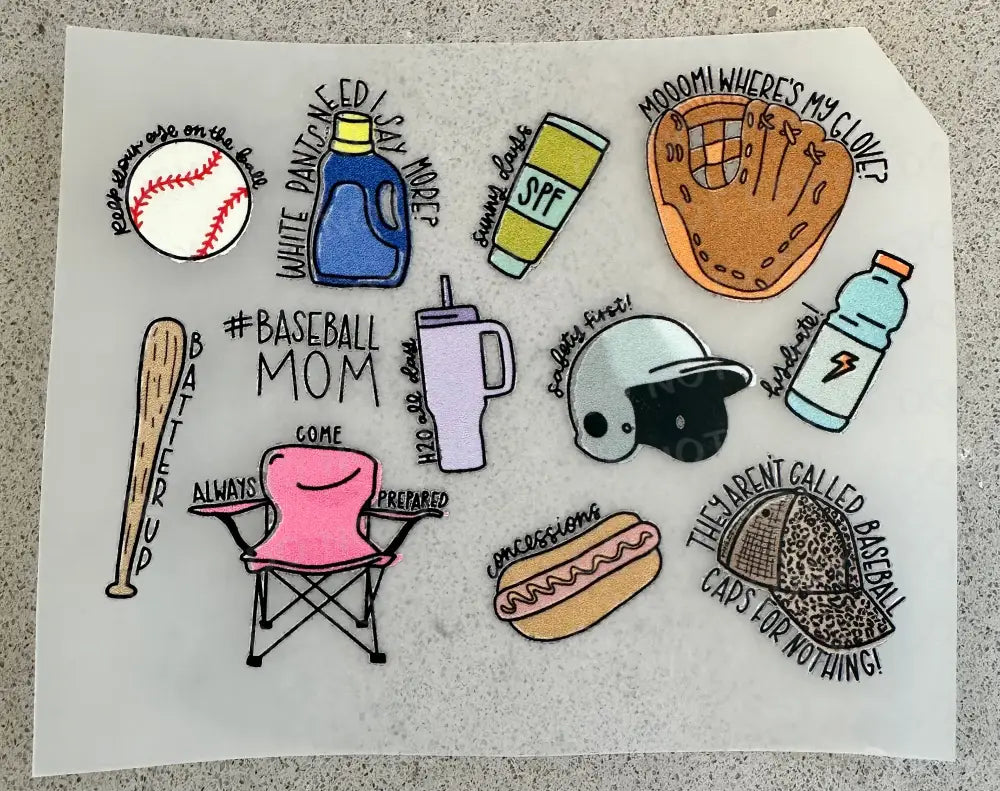 Baseball Mom Dtf Transfers Clear Film Prints Ready To Press Heat Transfer Direct Print Hot Peel