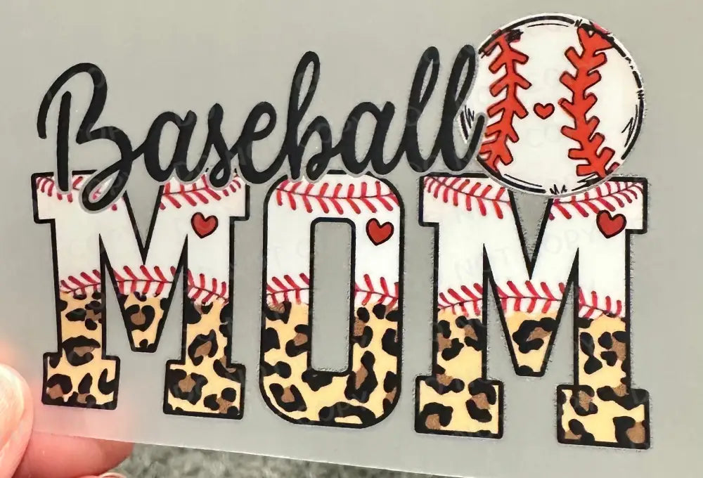 Baseball Mom Leopard Dtf Transfers Clear Film Prints Ready To Press Heat Transfer Direct Print Hot