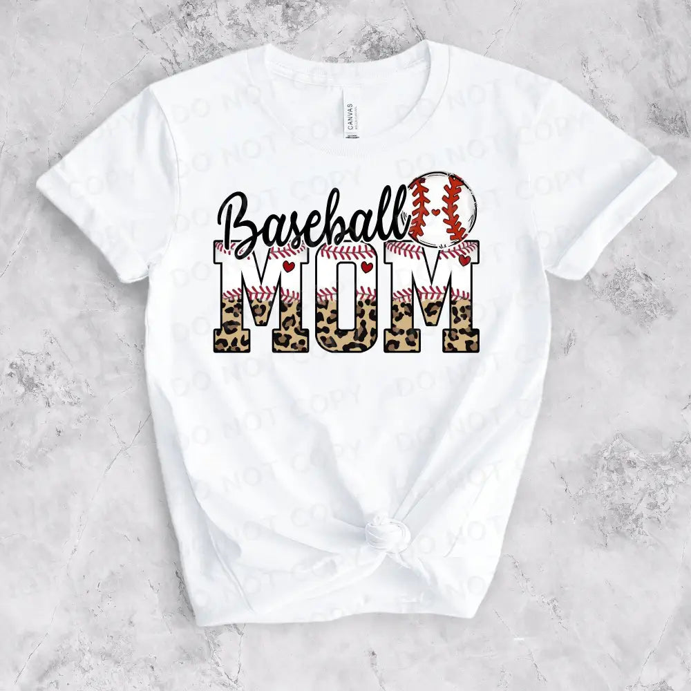 Baseball Mom Leopard Dtf Transfers Clear Film Prints Ready To Press Heat Transfer Direct Print Hot