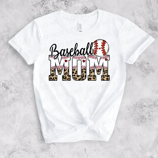 Baseball Mom Leopard Dtf Transfers Clear Film Prints Ready To Press Heat Transfer Direct Print Hot
