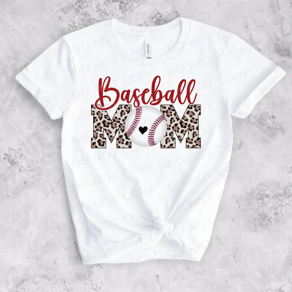 Baseball Mom Leopard Heart Ball Dtf Transfers Clear Film Prints Ready To Press Heat Transfer Direct