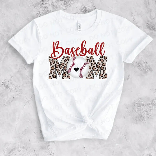Baseball Mom Leopard Heart Ball Dtf Transfers Clear Film Prints Ready To Press Heat Transfer Direct