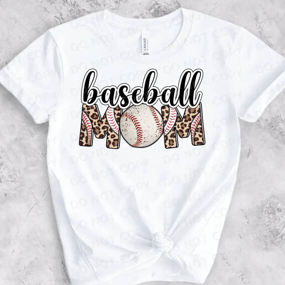 Baseball Mom Leopard Print Ball Dtf Transfers Clear Film Prints Ready To Press Heat Transfer Direct
