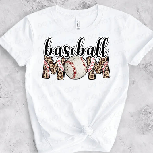 Baseball Mom Leopard Print Ball Dtf Transfers Clear Film Prints Ready To Press Heat Transfer Direct