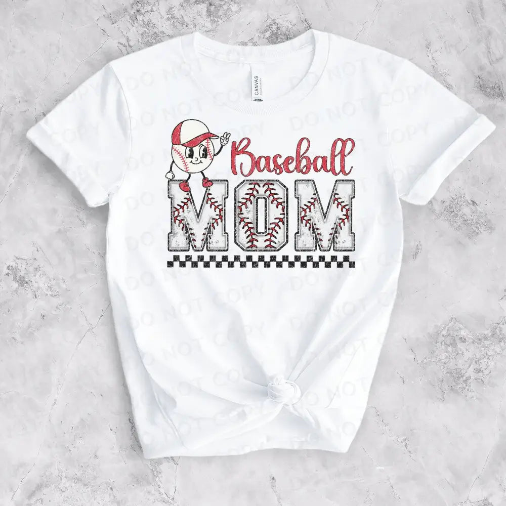 Baseball Mom Retro Distressed Cute Dtf Transfers Clear Film Prints Ready To Press Heat Transfer