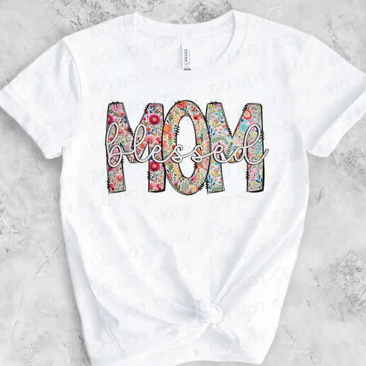 Blessed Mom Dtf Transfers Ready To Press Heat Transfer Direct Film Print Clear Film Tattoo Flower