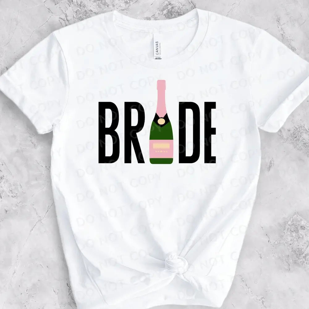 Bride Bachelorette Champagne Wedding Party Dtf Transfers Clear Film Prints Ready To Press Heat