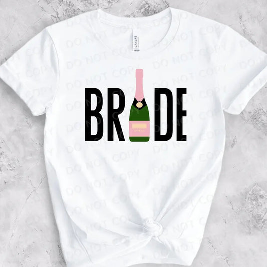 Bride Bachelorette Champagne Wedding Party Dtf Transfers Clear Film Prints Ready To Press Heat