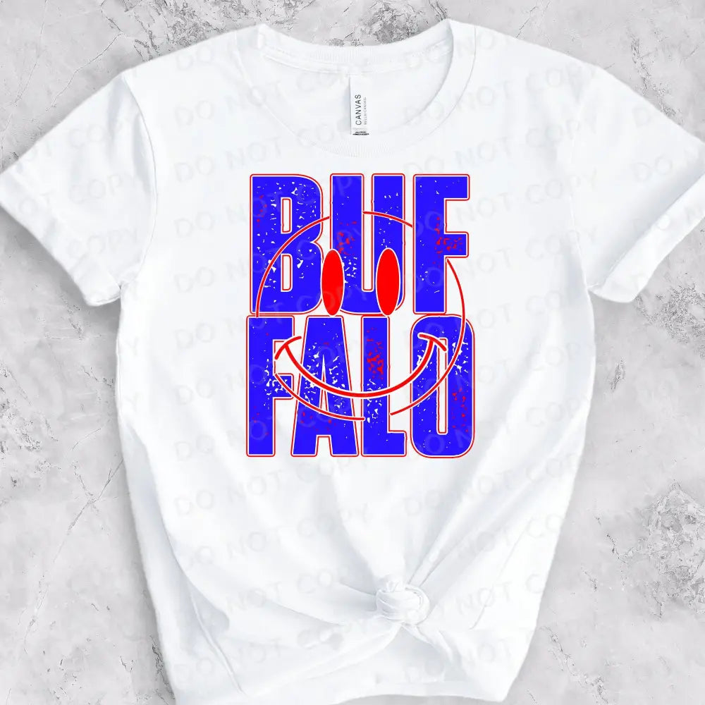 Buffalo Red And Blue Happy Dtf Transfers Ready To Press Heat Transfer Direct Film