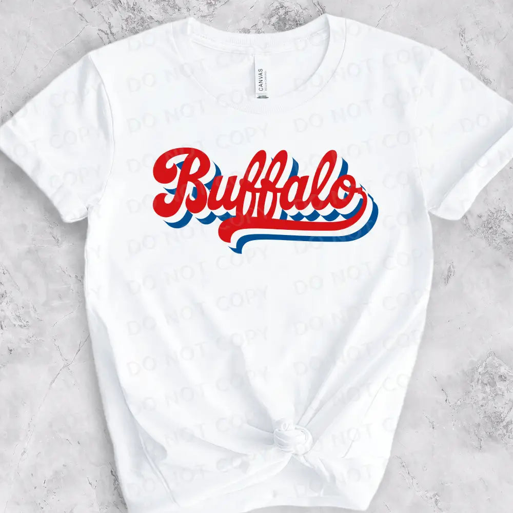 Buffalo Retro Cursive Underline Dtf Transfers Ready To Press Heat Transfer Direct Film Print