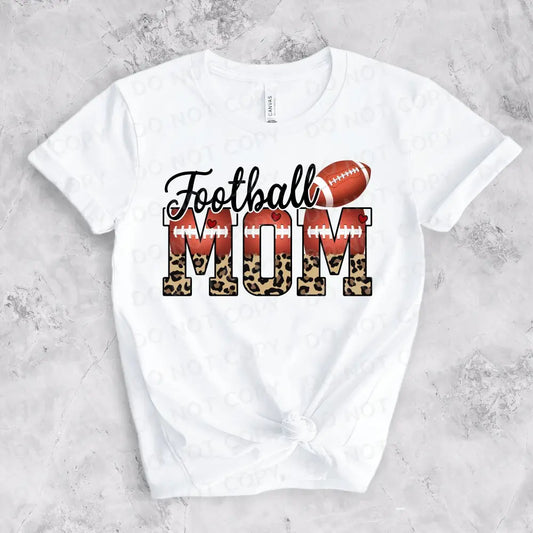 Football Mom Leopard Print Dtf Transfers Clear Film Prints Ready To Press Heat Transfer Direct Hot