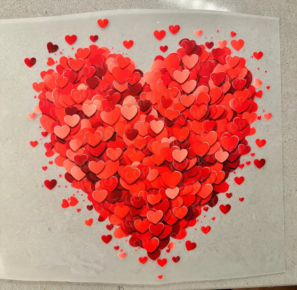 Hearts Shape Valentine Dtf Transfers Clear Print Full Color Ready To Press Heat Transfer Direct Film