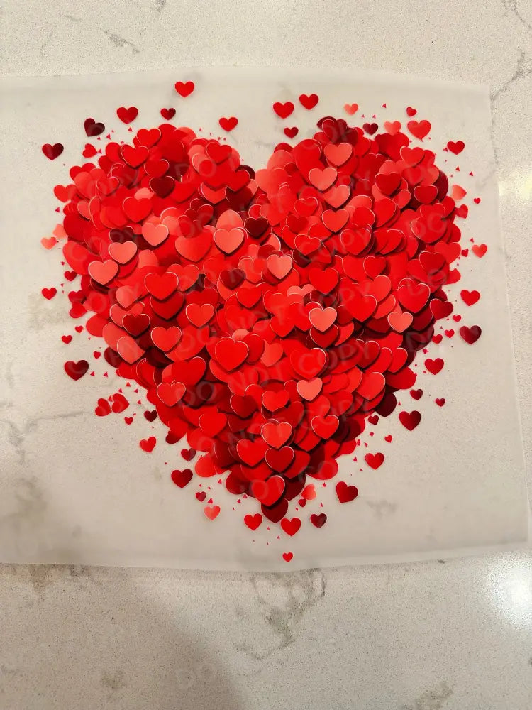 Hearts Shape Valentine Dtf Transfers Clear Print Full Color Ready To Press Heat Transfer Direct Film
