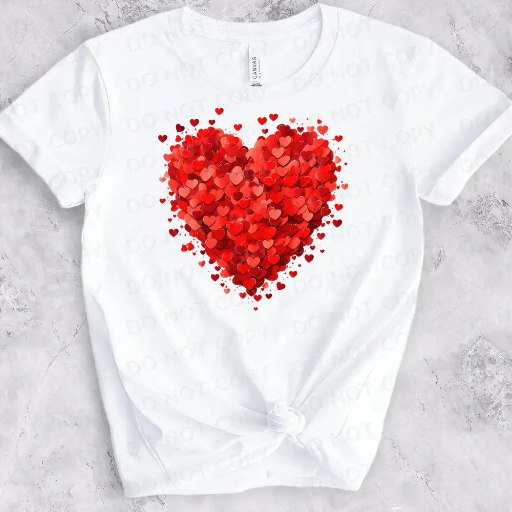 Hearts Shape Valentine Dtf Transfers Clear Print Full Color Ready To Press Heat Transfer Direct Film
