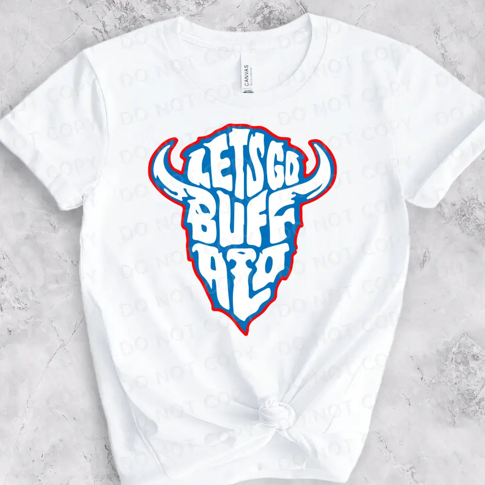 Let’s Go Buffalo Head Dtf Transfers Ready To Press Heat Transfer Direct Film Print Football