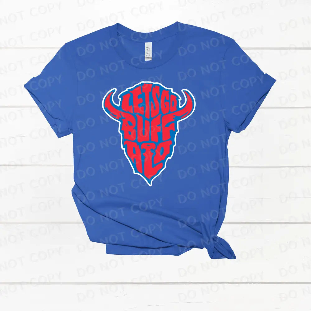 Let’s Go Buffalo Head Dtf Transfers Ready To Press Heat Transfer Direct Film Print Football