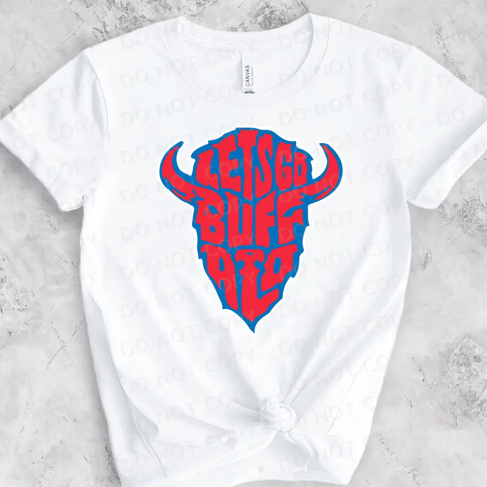Let’s Go Buffalo Head Dtf Transfers Ready To Press Heat Transfer Direct Film Print Football