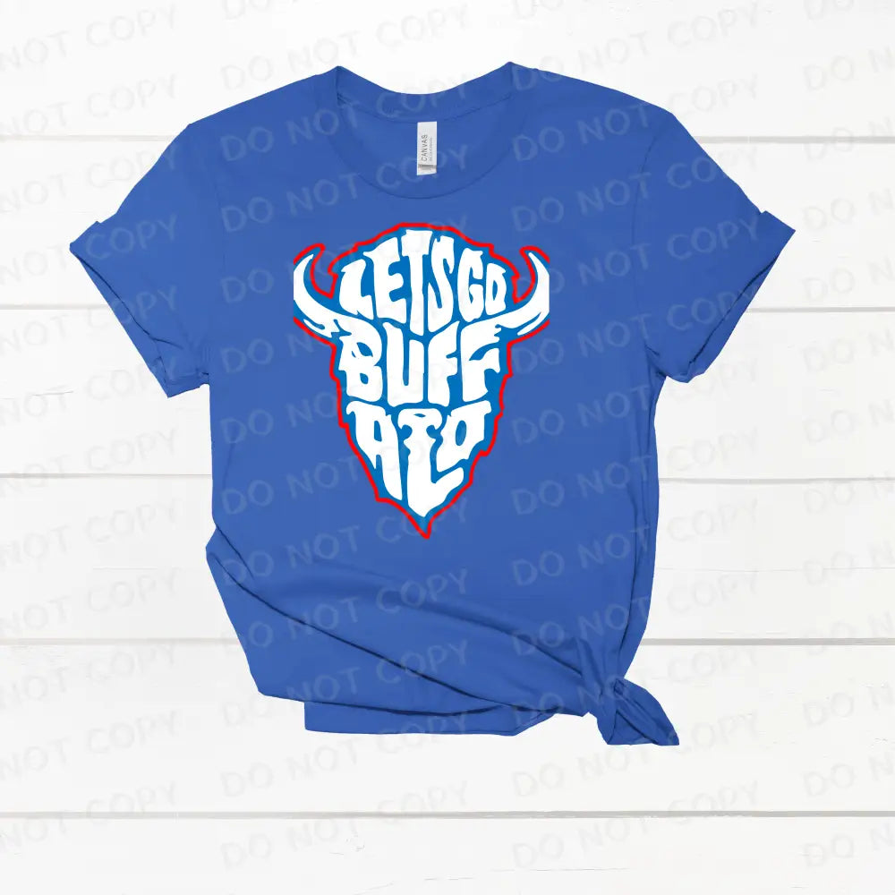 Let’s Go Buffalo Head Dtf Transfers Ready To Press Heat Transfer Direct Film Print Football