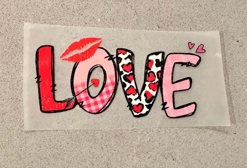 Love Kisses Valentine Dtf Transfers Ready To Press Heat Transfer Direct Film Print Hand Drawn