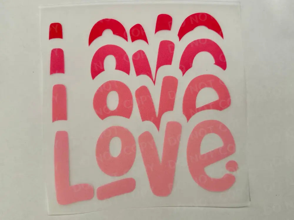 Love Pink Valentine’s Day Dtf Transfers Ready To Press Heat Transfer Direct Film Print