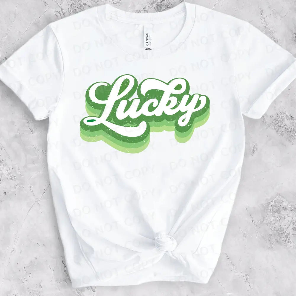 Lucky Retro St Patrick’s Day Dtf Transfers Clear Film Full Color Ready To Press Heat Transfer