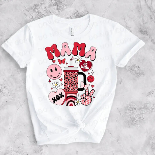 Mama Pink Mug Valentine’s Day Dtf Transfers Clear Film Transfer Full Color Ready To Press Heat