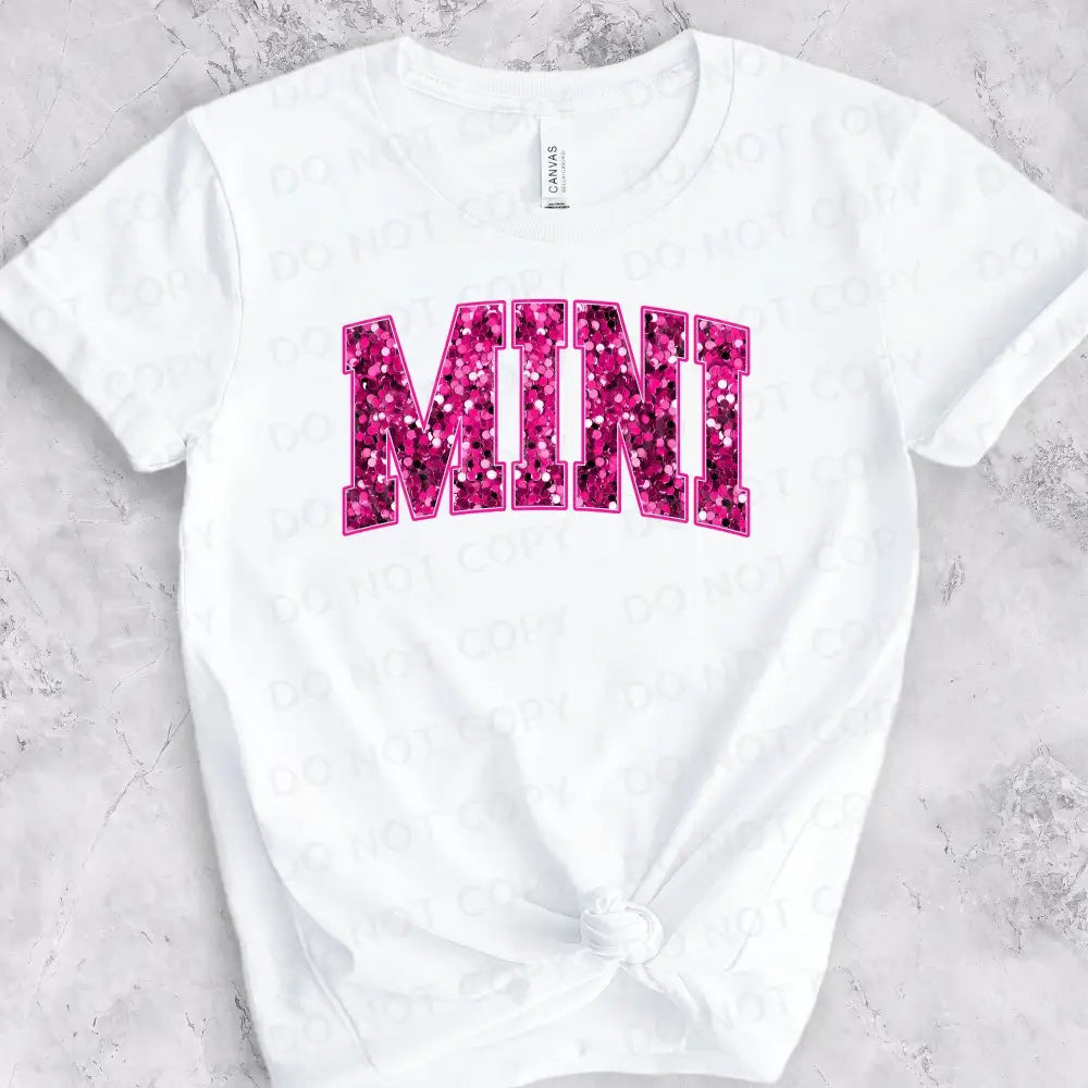 Mini Pink Glitter Sparkle Sequins Valentine’s Day Dtf Transfers Clear Film Ready To Press Heat