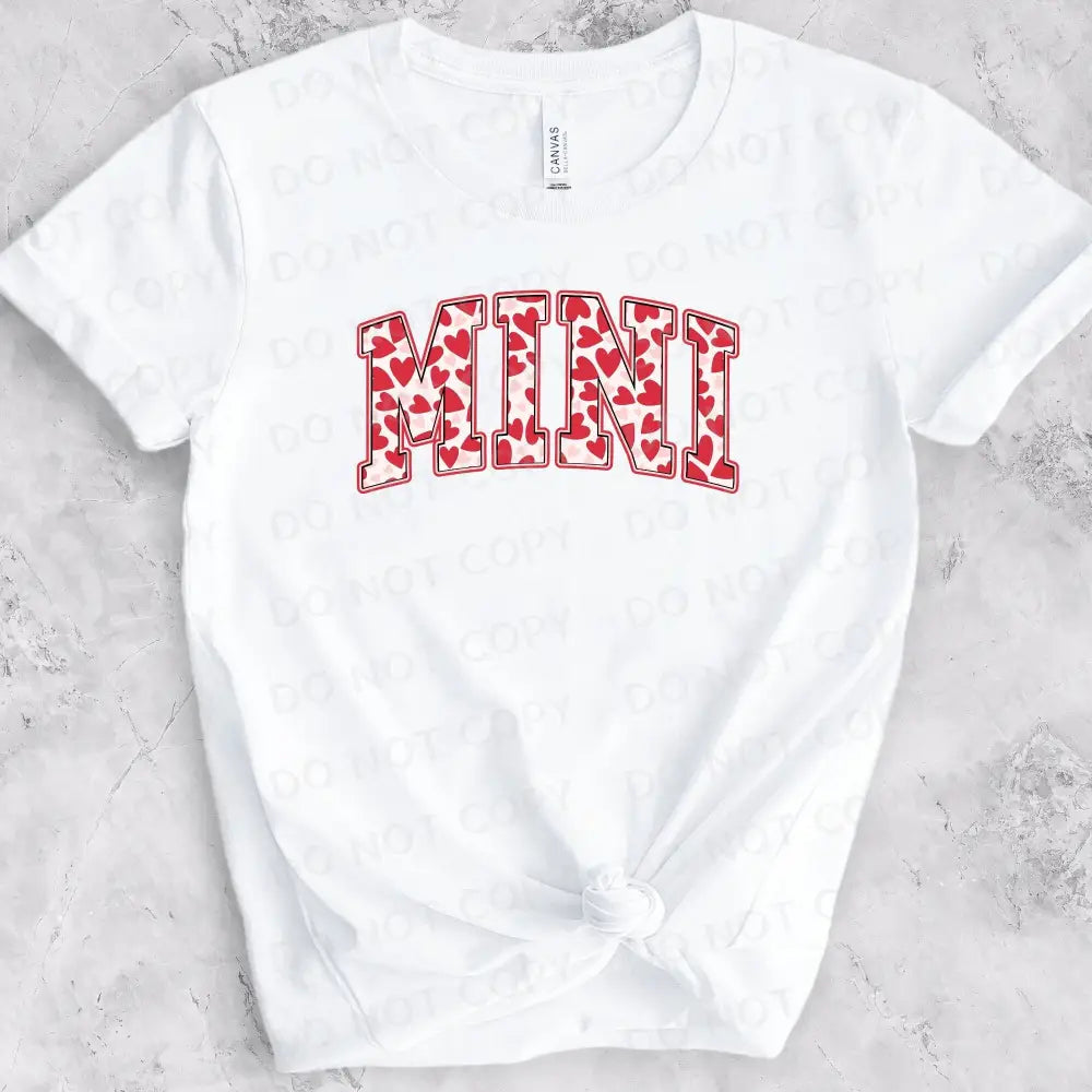 Mini Red Hearts Valentine’s Day Dtf Transfers Clear Film Print Transfer Ready To Press Heat