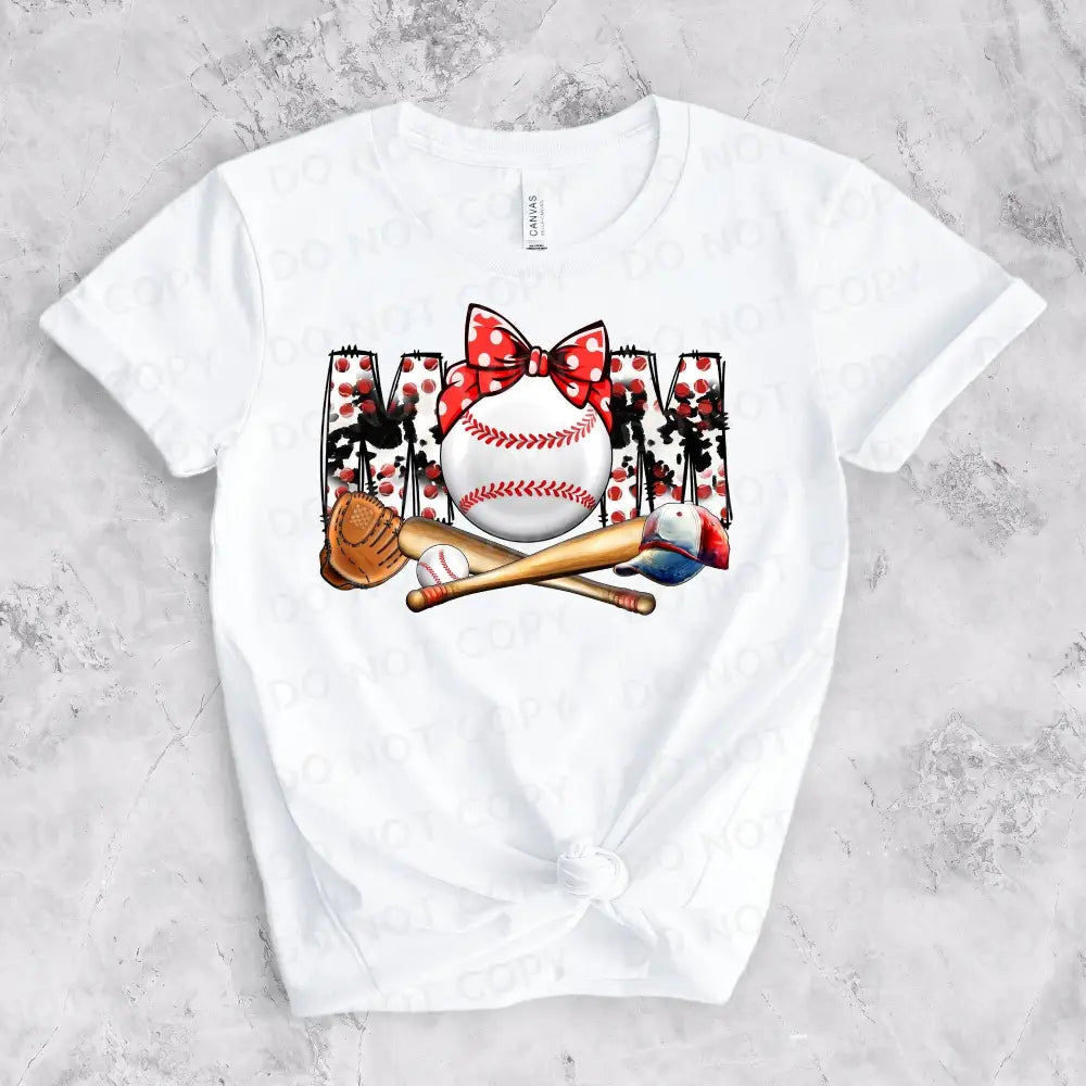 Mom Baseball Bat Ball Bow Dtf Transfers Clear Film Prints Ready To Press Heat Transfer Direct Print