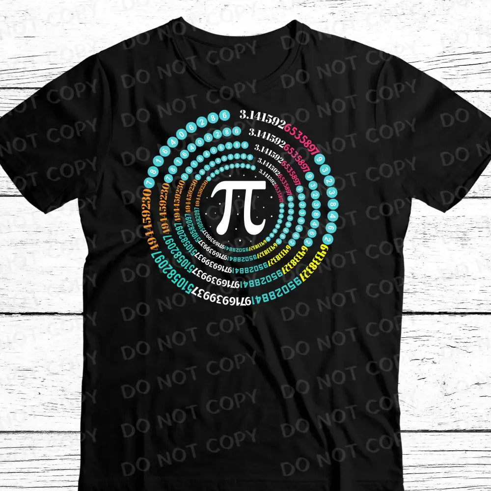 Pi Circle Symbol Colorful Dtf Transfers Clear Film Print Ready To Press Heat Transfer Hot Peel Math