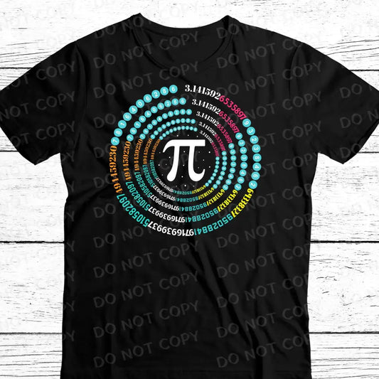 Pi Circle Symbol Colorful Dtf Transfers Clear Film Print Ready To Press Heat Transfer Hot Peel Math