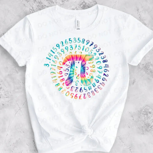 Pi Day Tie Dye Dtf Transfers March 14 Clear Film Print Ready To Press Heat Transfer Hot Peel Math