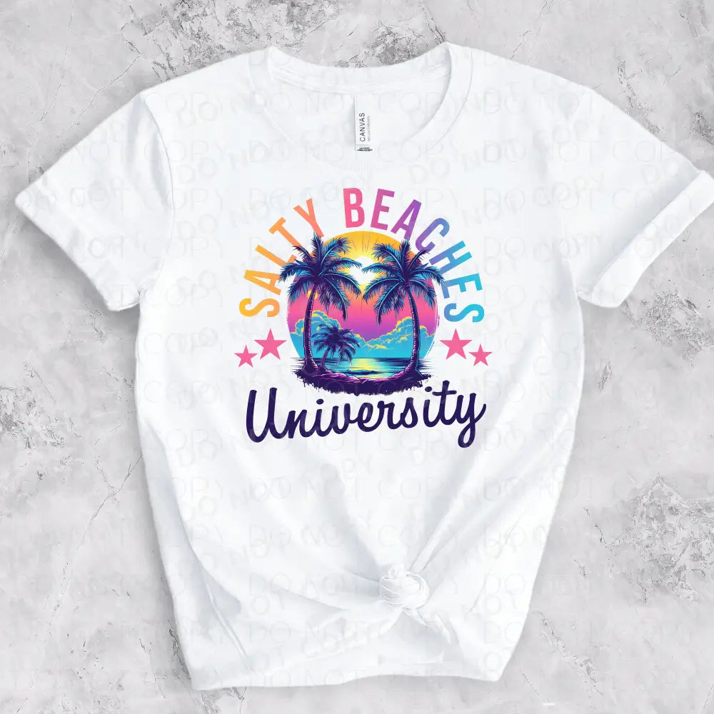 Salty Beaches University Dtf Transfers