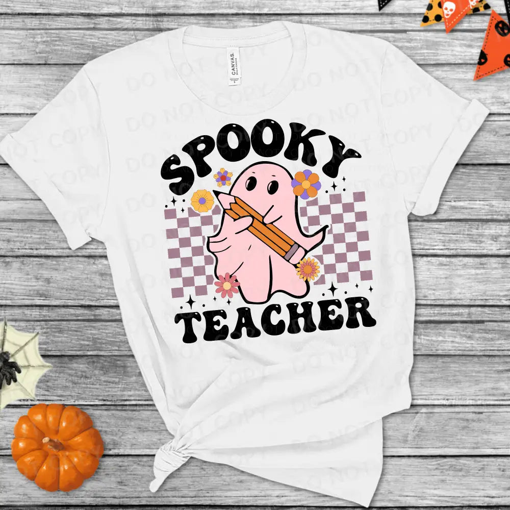 Spooky Teacher Ghost Halloween Dtf Transfer