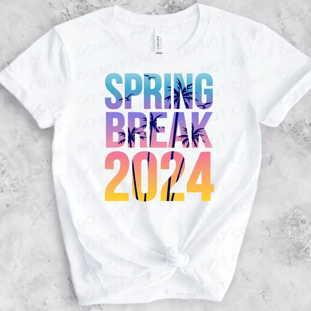 Spring Break 2024 Dtf Transfers Clear Film Ready To Press Heat Transfer Direct Print Beach