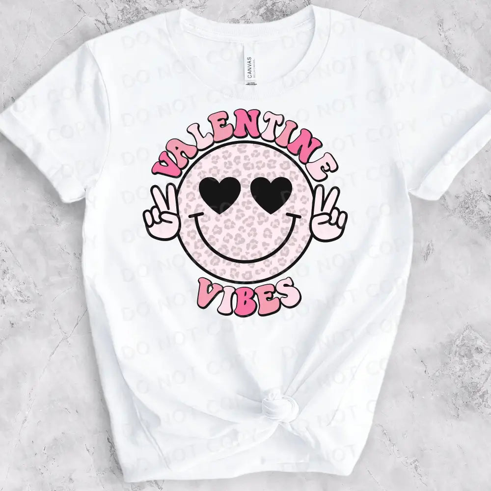 Valentine Vibes Smiley Face Peace Sign Heart Dtf Transfers Ready To Press Heat Transfer Direct Film