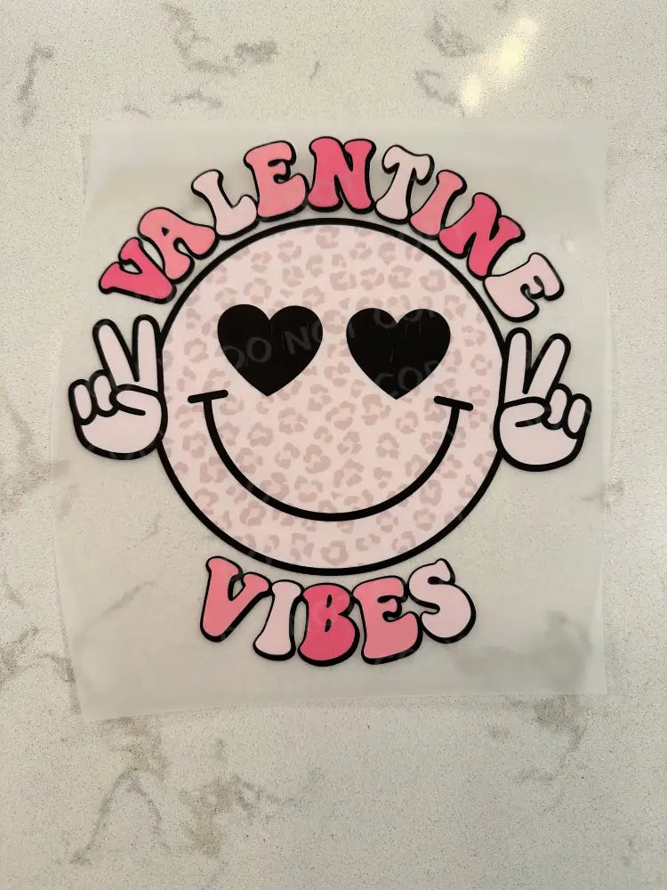 Valentine Vibes Smiley Face Peace Sign Heart Dtf Transfers Ready To Press Heat Transfer Direct Film