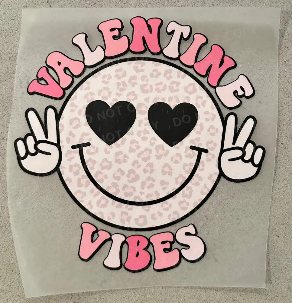Valentine Vibes Smiley Face Peace Sign Heart Dtf Transfers Ready To Press Heat Transfer Direct Film