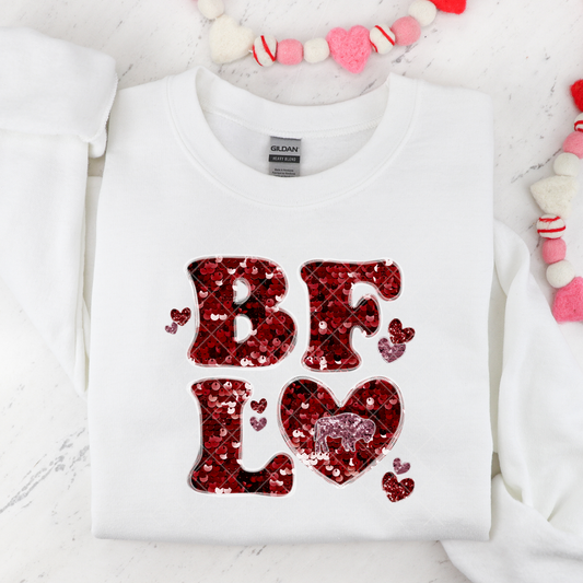 BFLO Heart Faux Sequins DTF Transfer