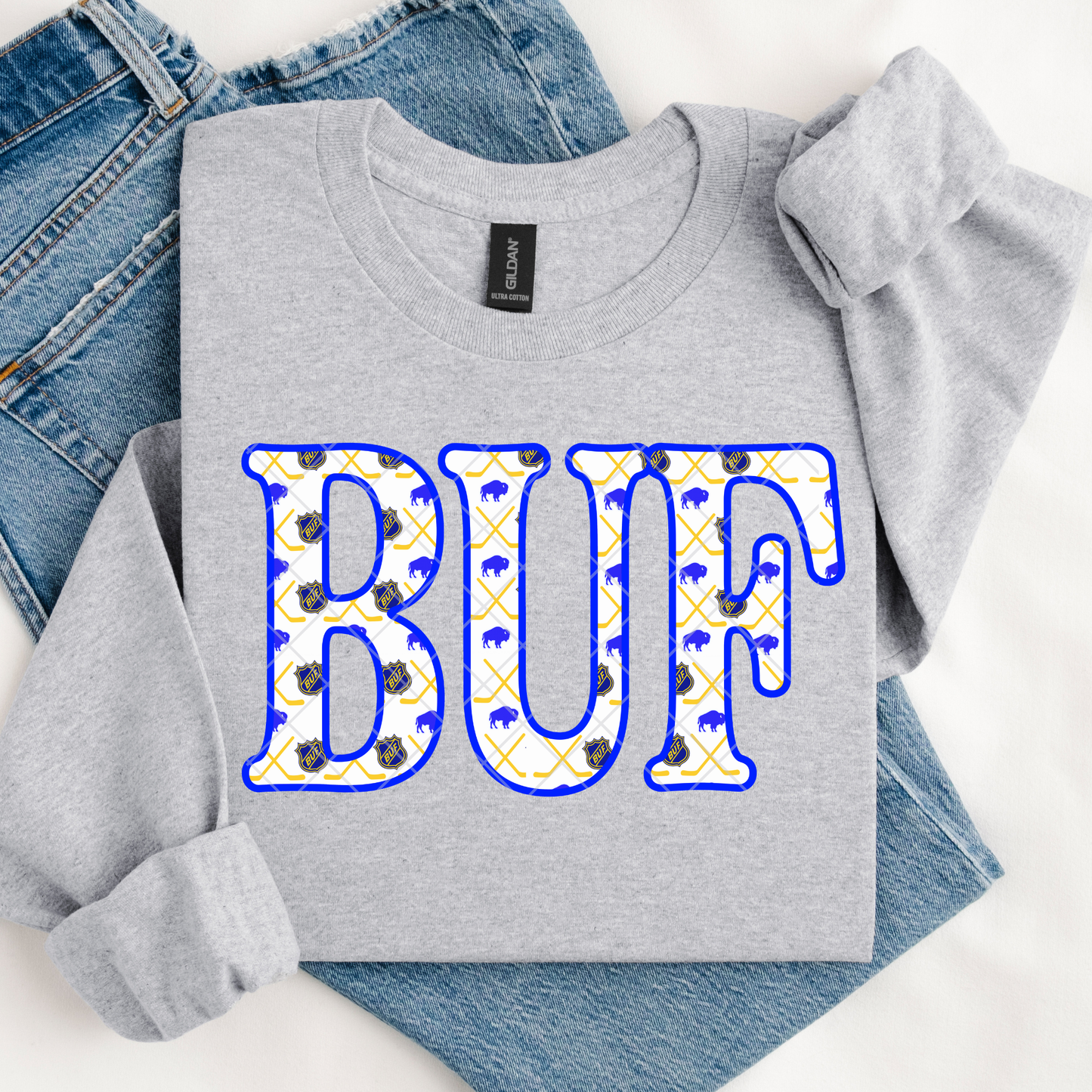 BUF Blue and Yellow DTF Transfer