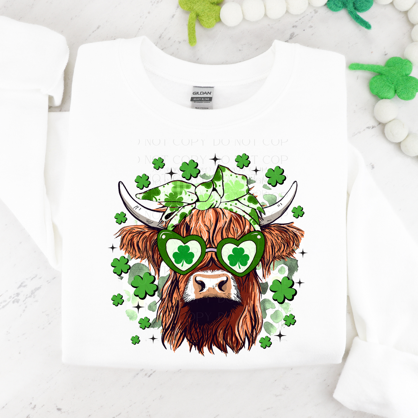 Highland Cow St Patrick's Day DTF Transfer