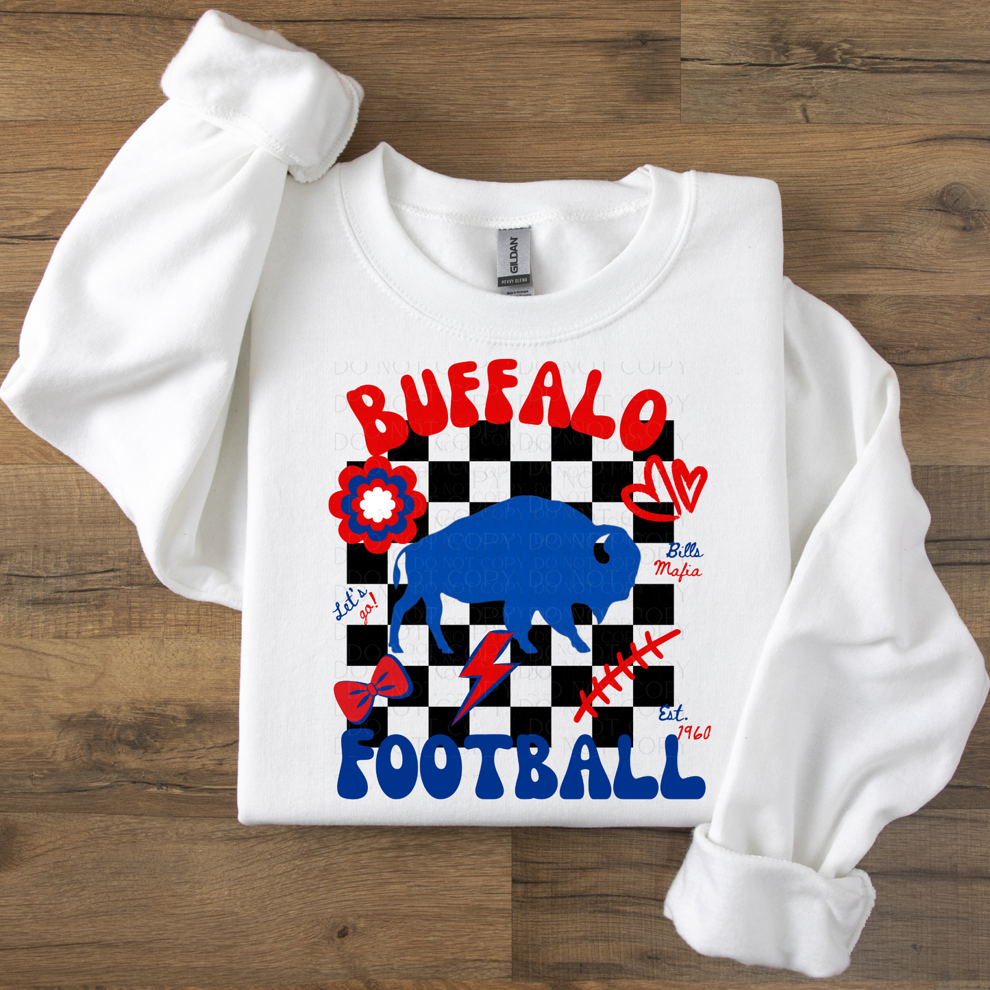 Buffalo Football Checkered DTF Transfer