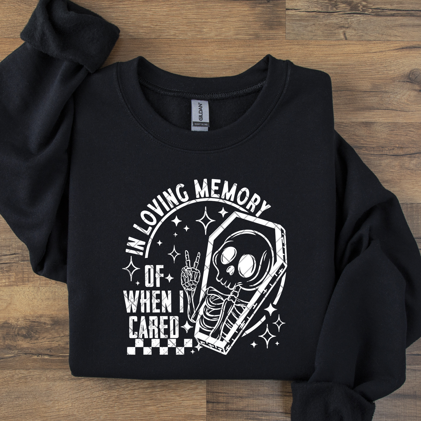 In Loving Memory of When I Cared DTF Transfer