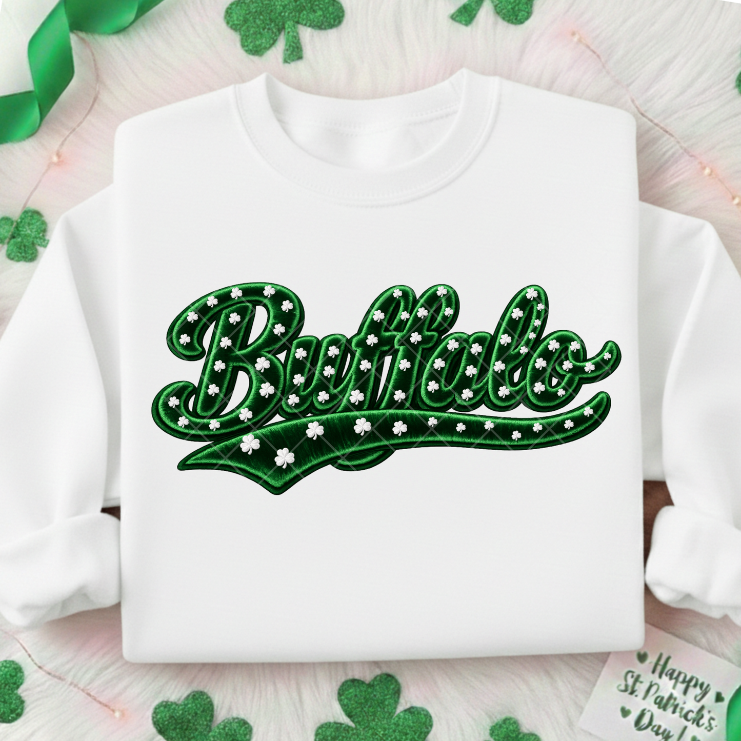 Shamrock Buffalo St Patrick's Day DTF Transfer