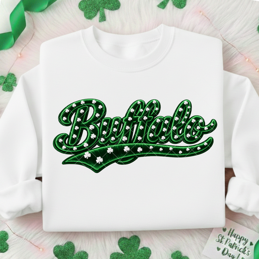 Shamrock Buffalo St Patrick's Day DTF Transfer