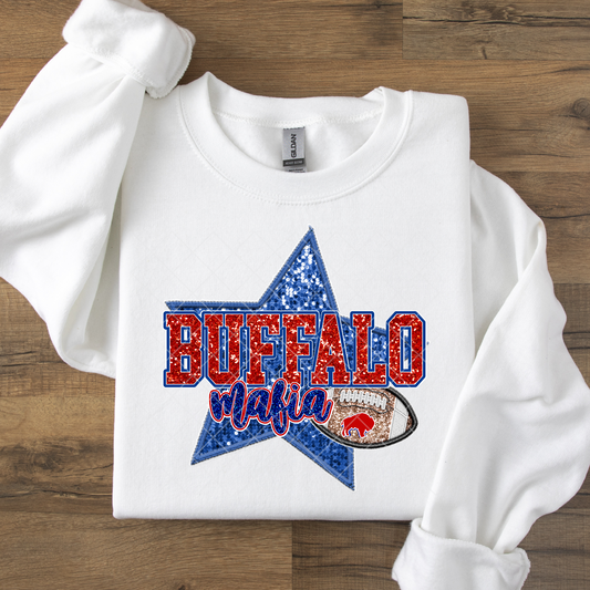 Buffalo Mafia Star Faux Glitter DTF Transfer