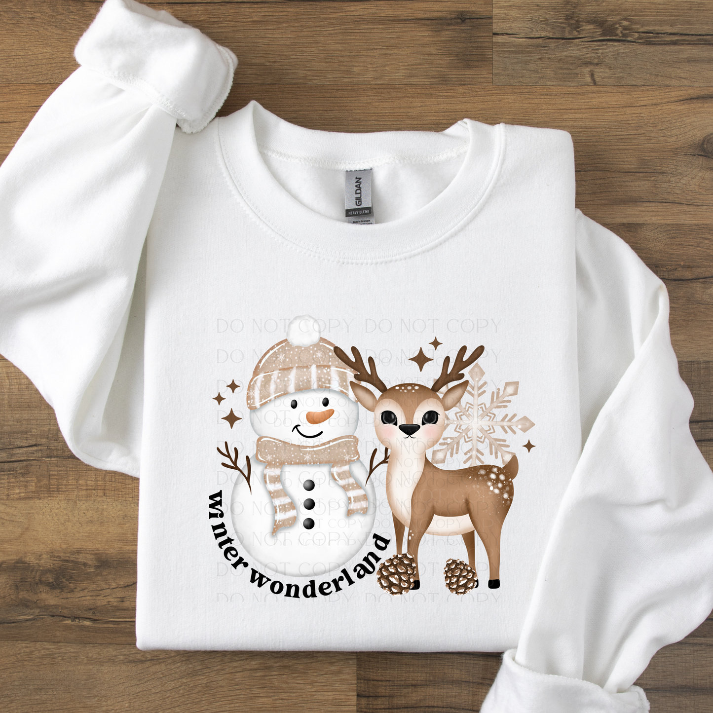 Deer and Snowman Winter Wonderland DTF Transfer